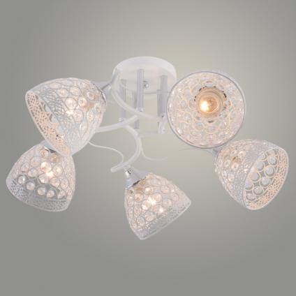 Люстра XA1636B/5 WH+CR белый/хром 5х60W E27 d580 h250, HN25